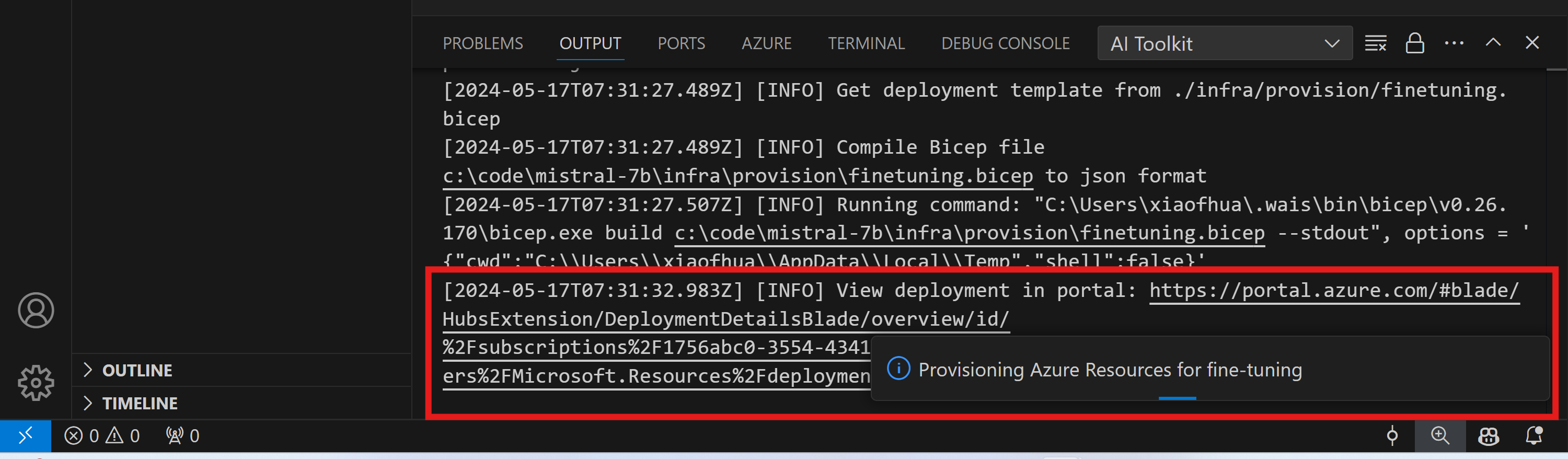 Bereitstellungsfortschritt