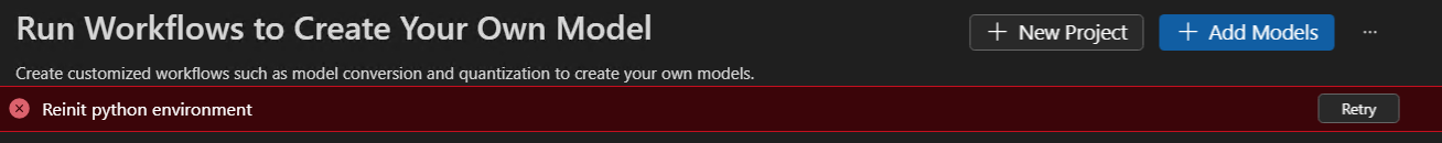 Screenshot, der die erneute Einrichtung zeigt.