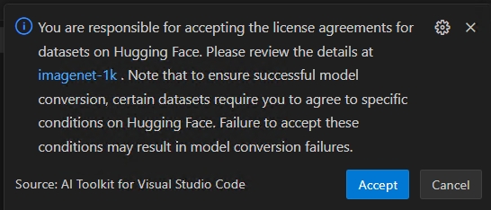 Screenshot, der den Haftungsausschluss zeigt.