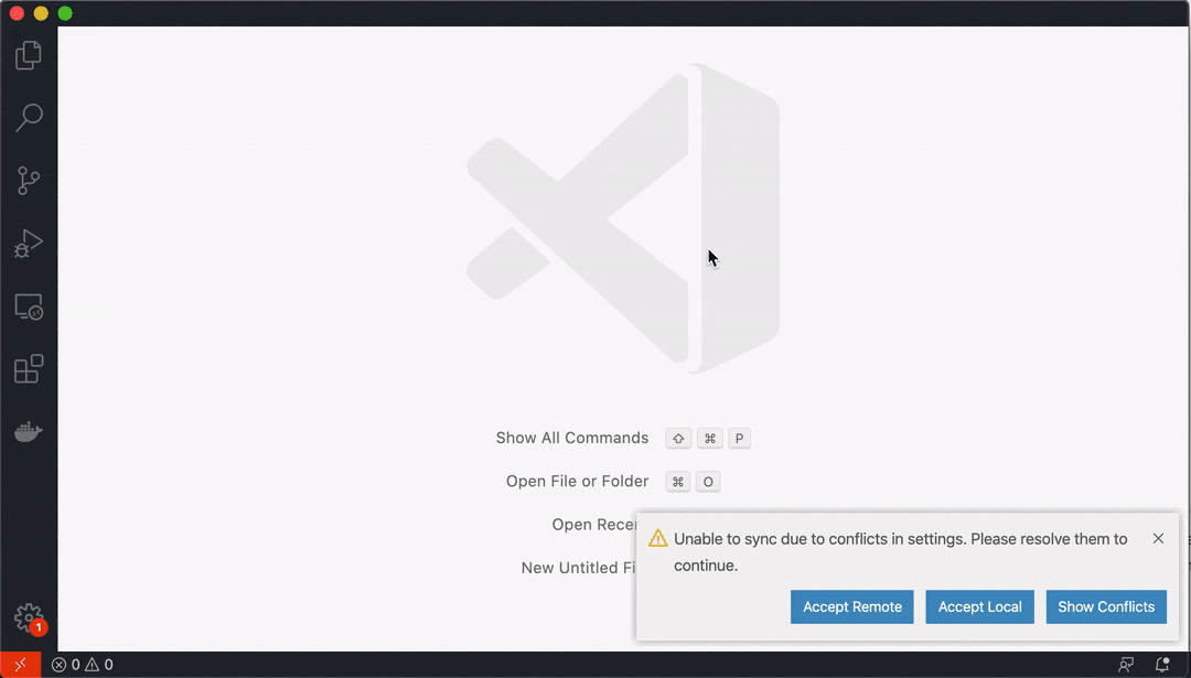 Einstellungen-Synchronisierung bei der Behandlung von Konflikten